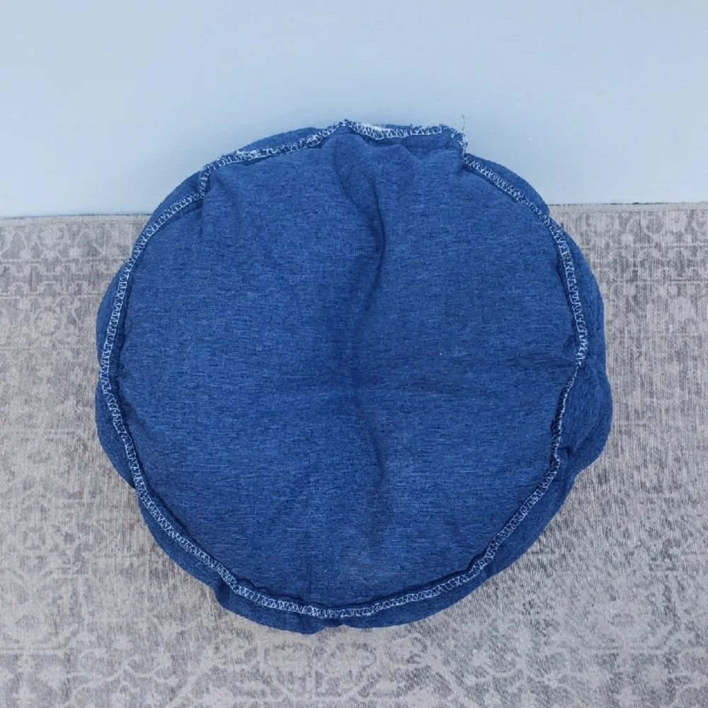 Small Round Blue Dog Bed